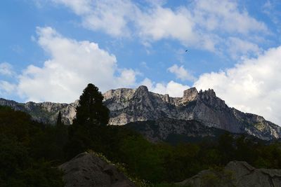 View of mountain against cloudy sky