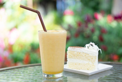 Close-up of drink on table