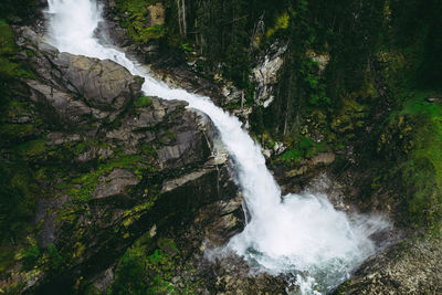 Aerial image of scenic krimml waterfalls, austria