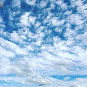 Low angle view of clouds in blue sky