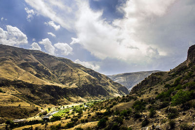 Scenic view of mountains against sky