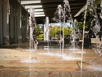 Water flowing through fountain