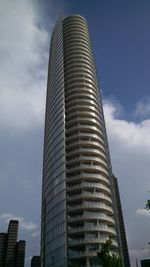 Low angle view of modern buildings against sky