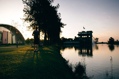 Reflection of built structures in water