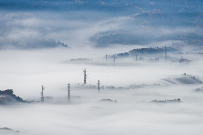 Steel tower and sea of clouds