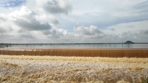 Scenic view of beach against sky