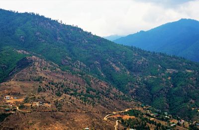 High angle view of landscape against sky