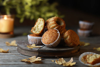 Close-up of food on table