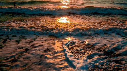 Scenic view of sea during sunset