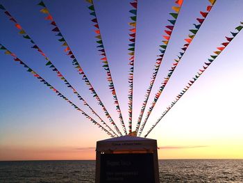 Scenic view of sea against clear sky during sunset