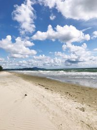 Scenic view of beach against sky