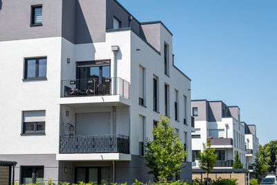 Low angle view of building against clear sky