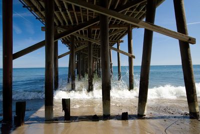 Pier over sea against sky