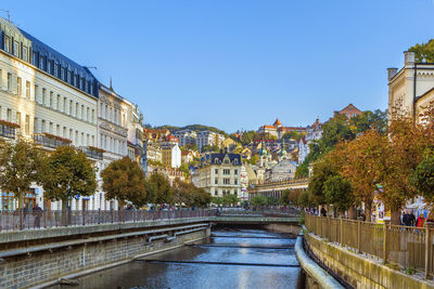 Embankment of tepla river in karlovy vary, czech republic