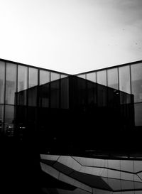 Low angle view of modern building against sky