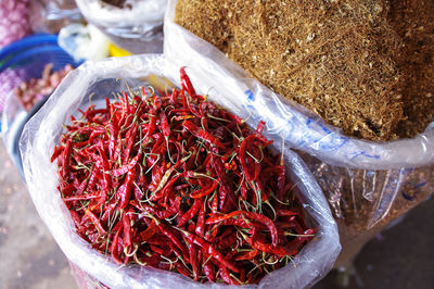 Close-up of spices for sale at market stall