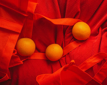 High angle view of orange fruits