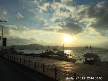 Scenic view of sea at sunset