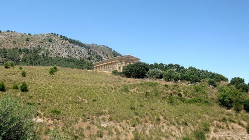 Scenic view of landscape against clear sky