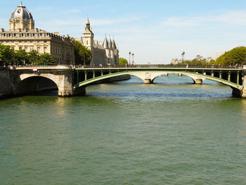 Arch bridge over river