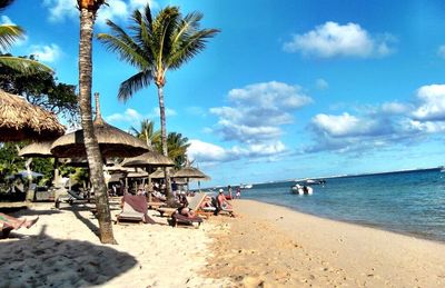 Tourists on beach