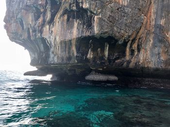 Rock formation in sea