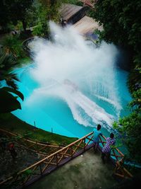 Scenic view of waterfall in park