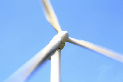 Wind turbine that spins and creates renewable electricity.