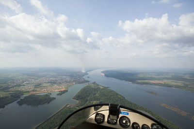 Aerial view of landscape against sky