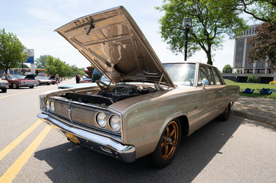 Cars on street in city