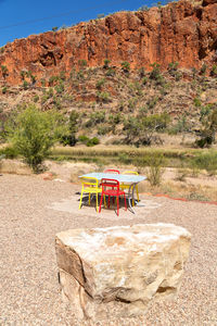 View of red rock formations