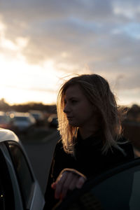 Side view of woman looking away