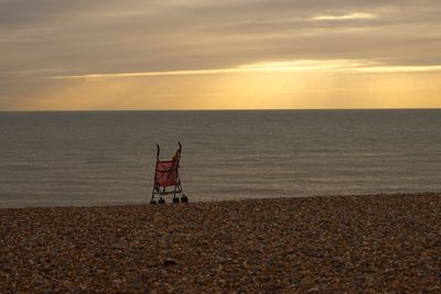 Scenic view of sea at sunset