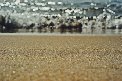 Surface level of sand on beach