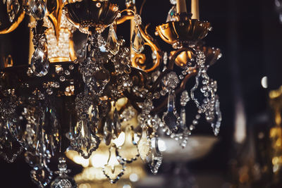 Close-up of crystal chandelier