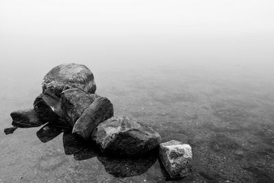 Rocks in sea