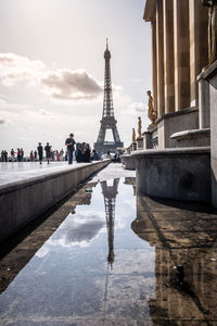 Reflection of buildings in water