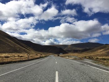 Empty road along countryside landscape