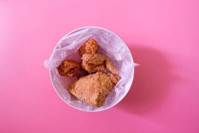 High angle view of breakfast in plate