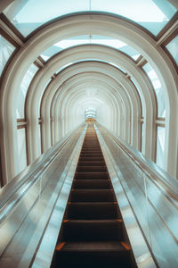 Low angle view of escalator