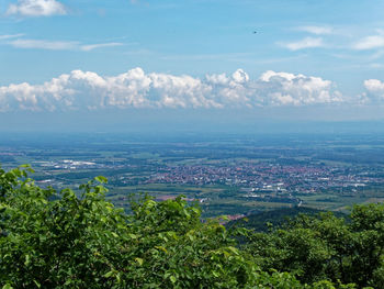 Scenic view of townscape against sky