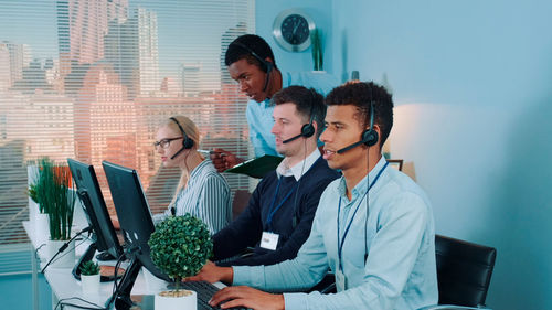 Portrait of female doctor working at home