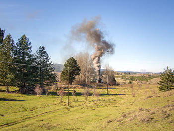 Scenic view of field against sky