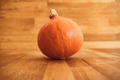 Close-up of pumpkin on table