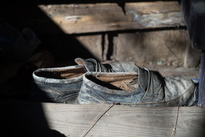 Close-up of rusty work tools