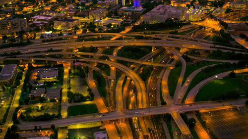 High angle view of illuminated cityscape at night.atlantic city,usa