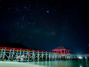 Scenic view of illuminated star field against sky at night