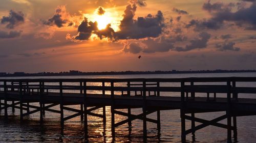 Scenic view of sunset over sea