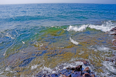 High angle view of beach