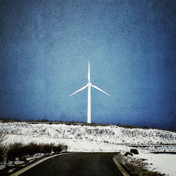 Wind turbines on landscape